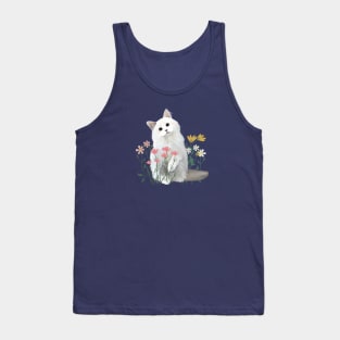 White Kitten Tank Top